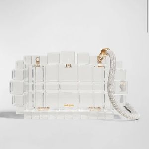 Clear acrylic clutch bag CULT GAIA NWT MSRP $318